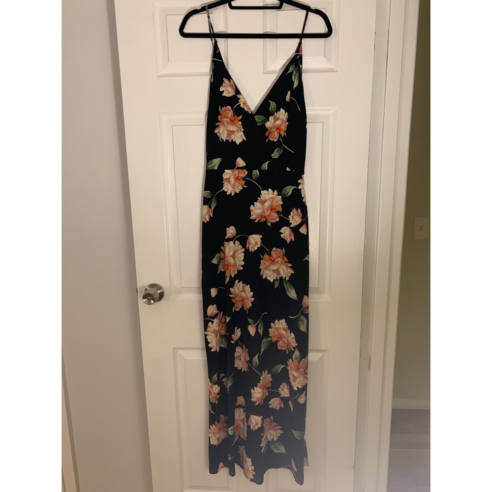 Lush Black Floral Dress